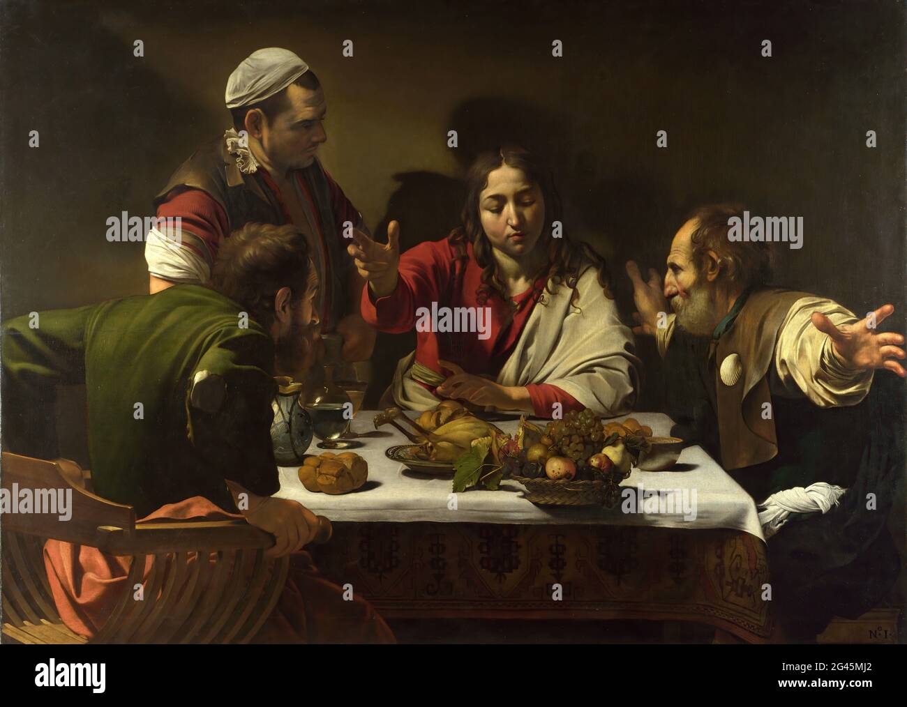 Michel-Ange Merisi Da Caravaggio - le dîner à Emmaus 02 Banque D'Images