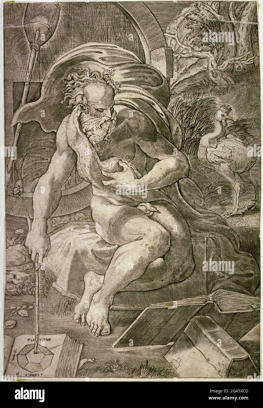 Parmigianino - Diogenes C 1525 Banque D'Images