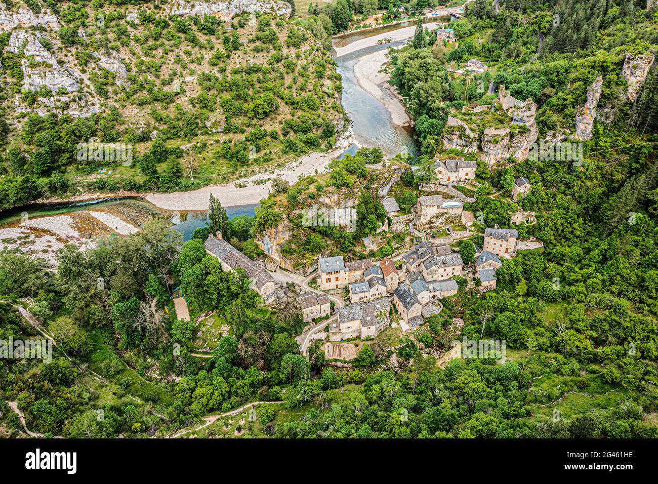 Village de Castelbouc dans les Gorges du Tarn en France Banque D'Images
