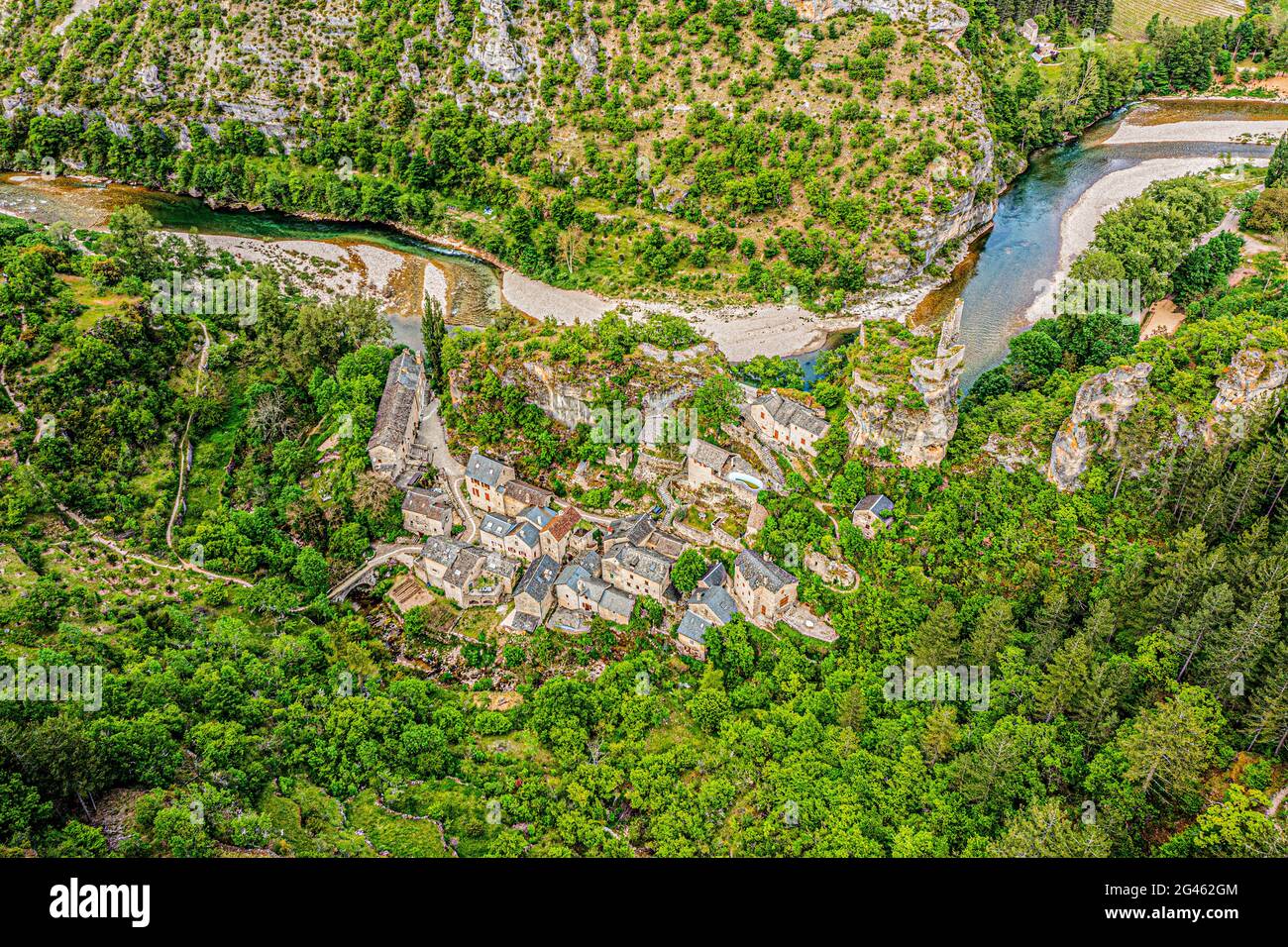 Village de Castelbouc dans les Gorges du Tarn en France Banque D'Images