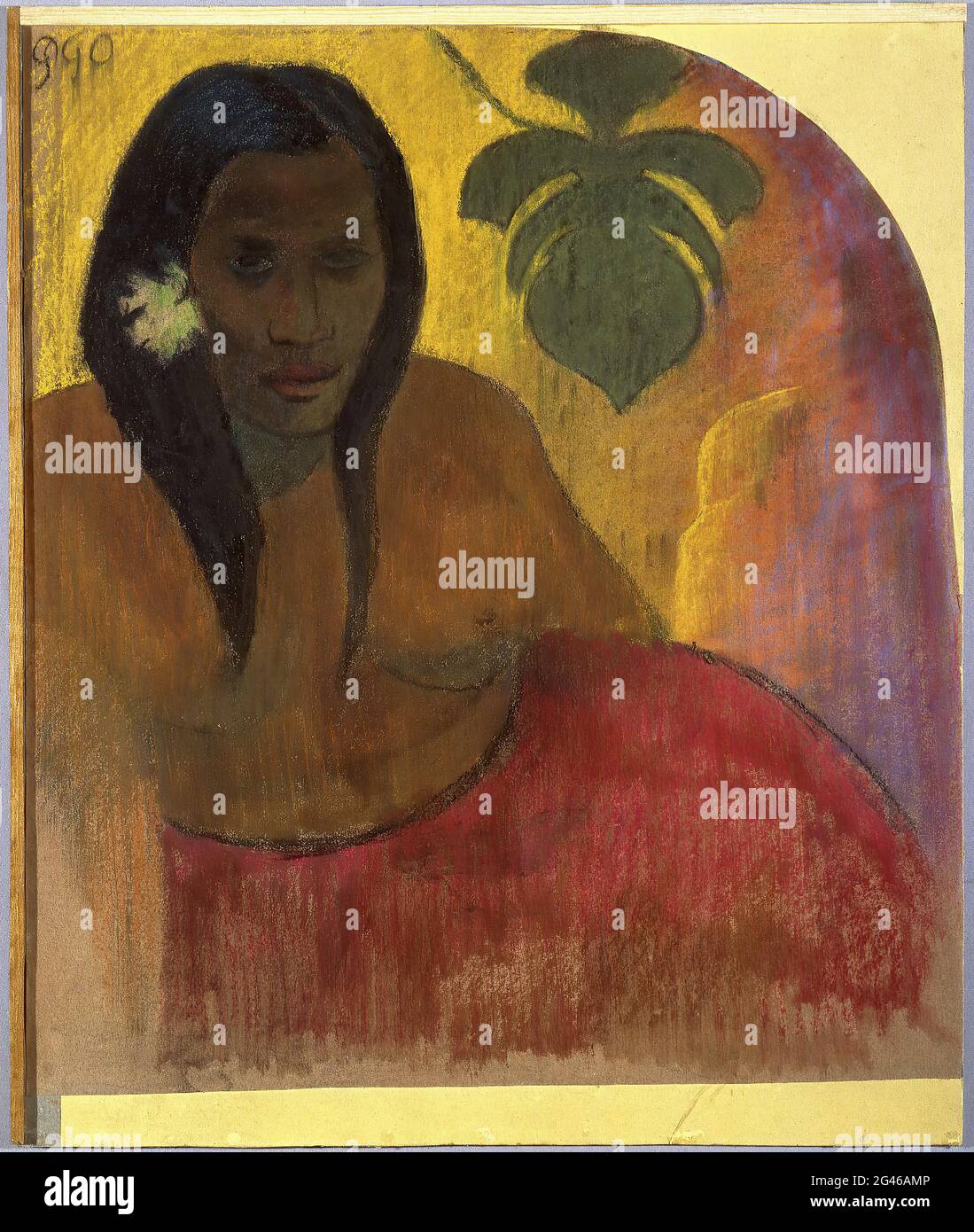 Paul Gauguin - femme tahitienne 02 Banque D'Images