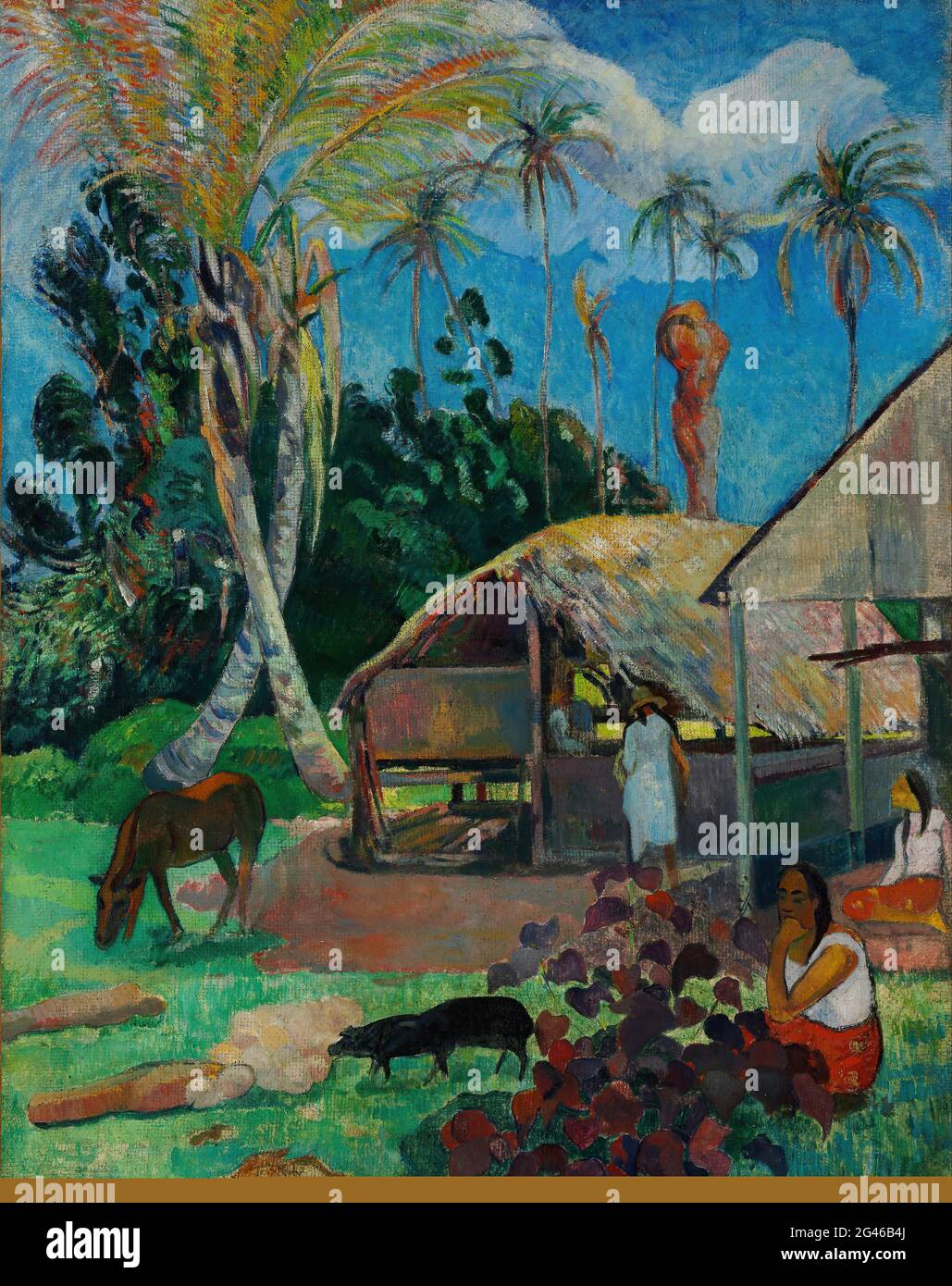 Paul Gauguin - les cochons noirs Banque D'Images Paul Gauguin - les cochons noirs Banque D'Images