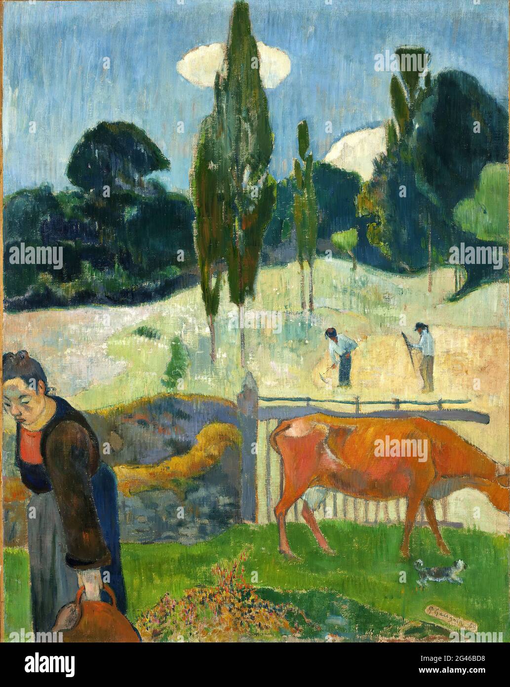 Paul Gauguin - la vache Rouge Banque D'Images Paul Gauguin - la vache Rouge Banque D'Images