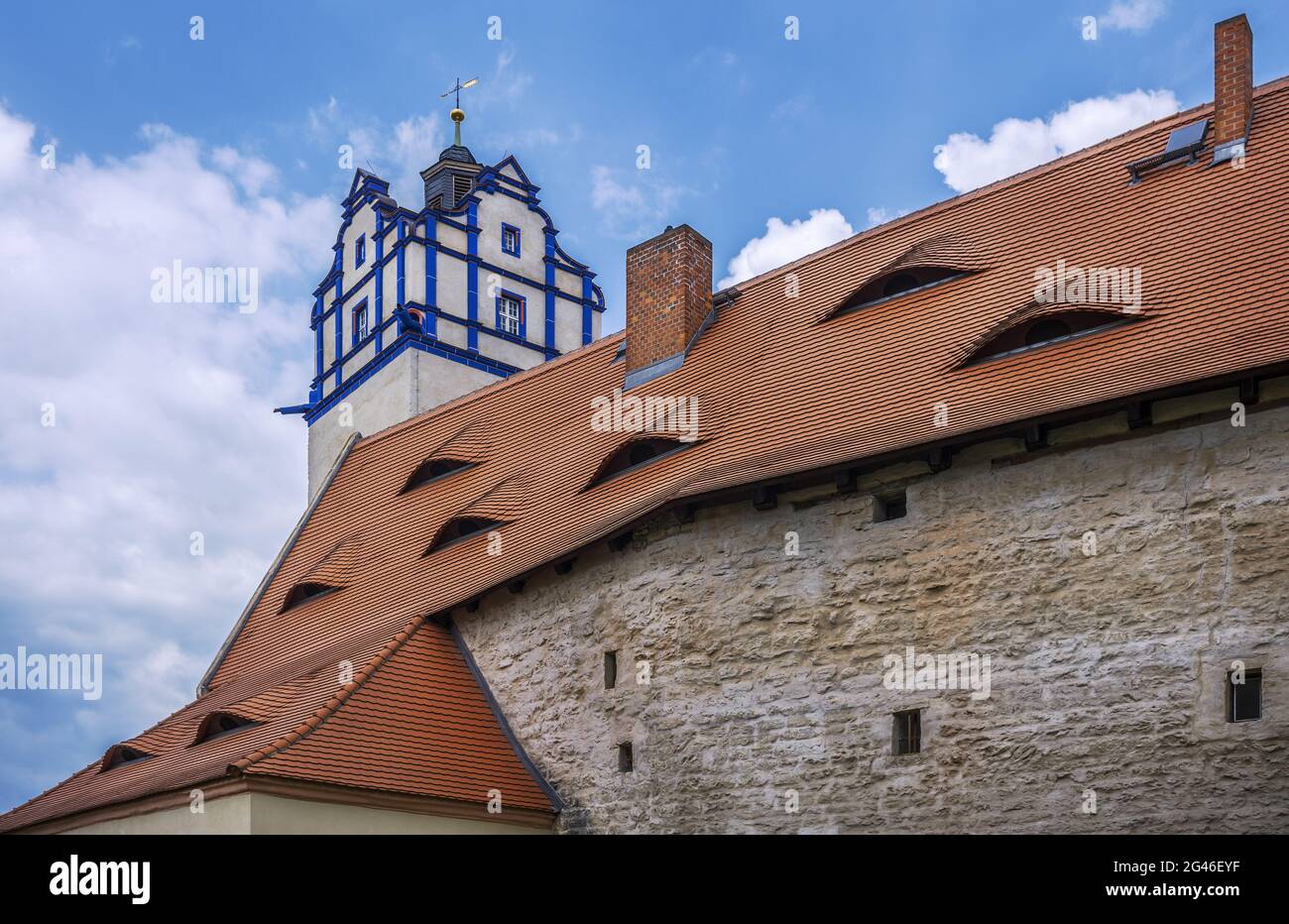 Les toits du château de Bernburg Banque D'Images