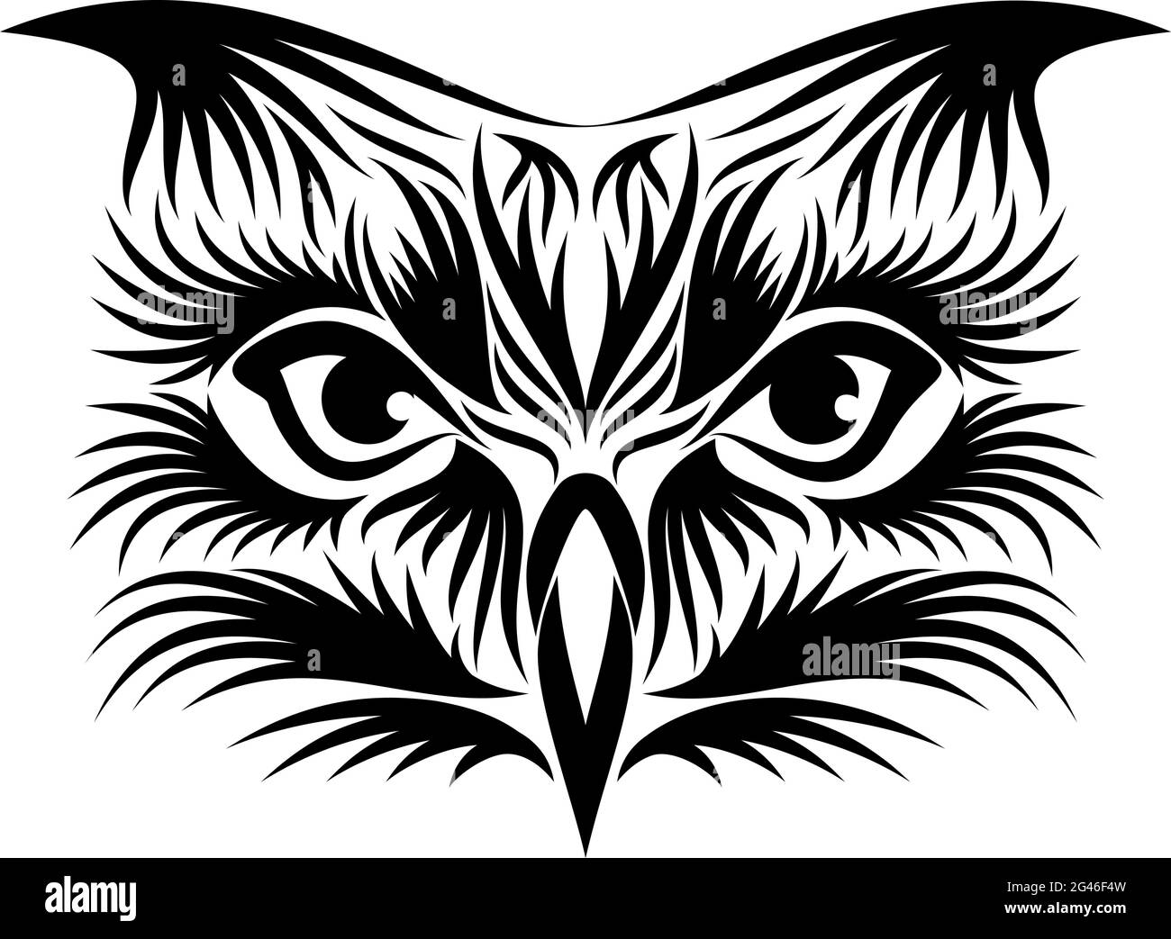 Hibou noir Banque d'images noir et blanc - Alamy