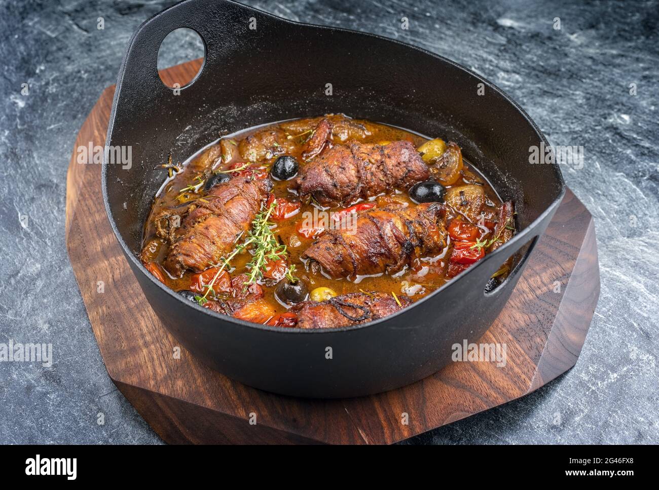 Gros plan d'une roulade de viande allemande Banque de photographies et