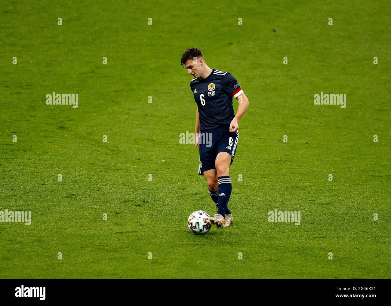 Stade Wembley, Londres, Royaume-Uni. 18 juin 2021. Championnats d'Europe de football 2021, Angleterre contre Ecosse; Kieran Tierney of Scotland Credit: Action plus Sports/Alay Live News Banque D'Images