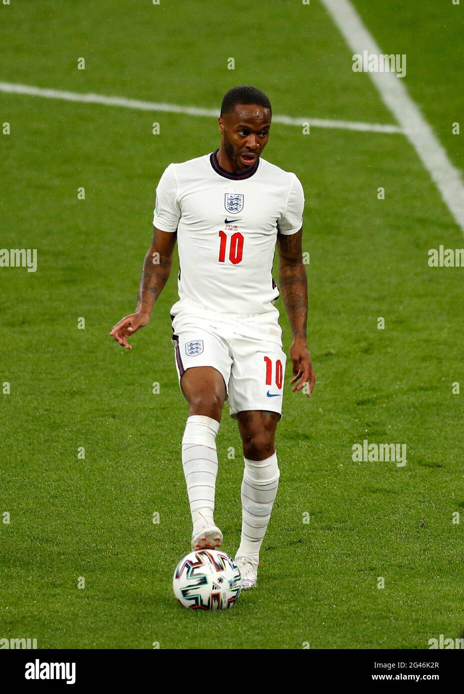 Stade Wembley, Londres, Royaume-Uni. 18 juin 2021. Championnat d'Europe de football 2021, Angleterre contre Écosse ; Raheem Sterling of England Credit: Action plus Sports/Alamy Live News Banque D'Images