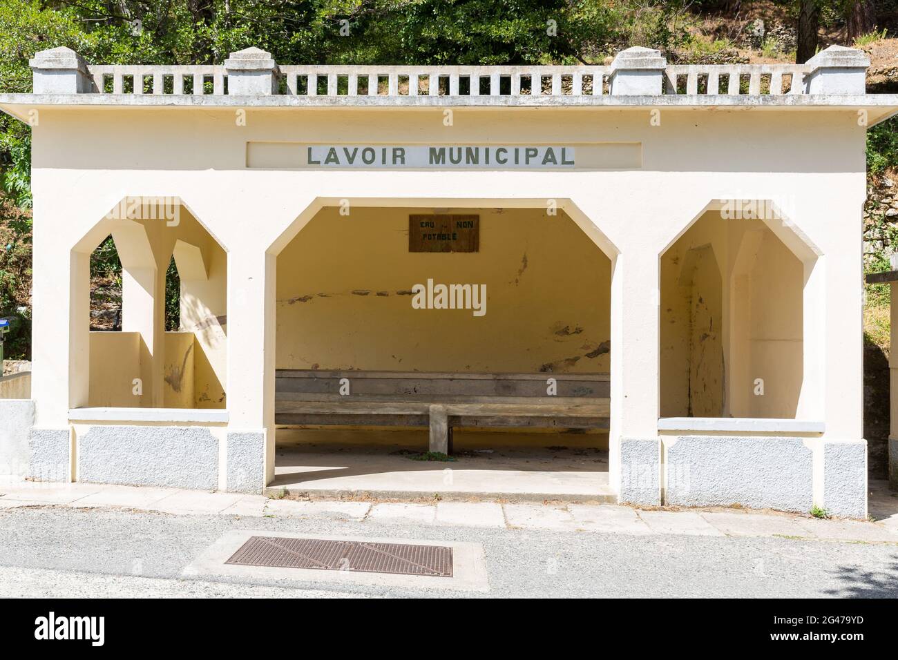 Lavoir dans le village de Ghisoni. Corse, France Banque D'Images