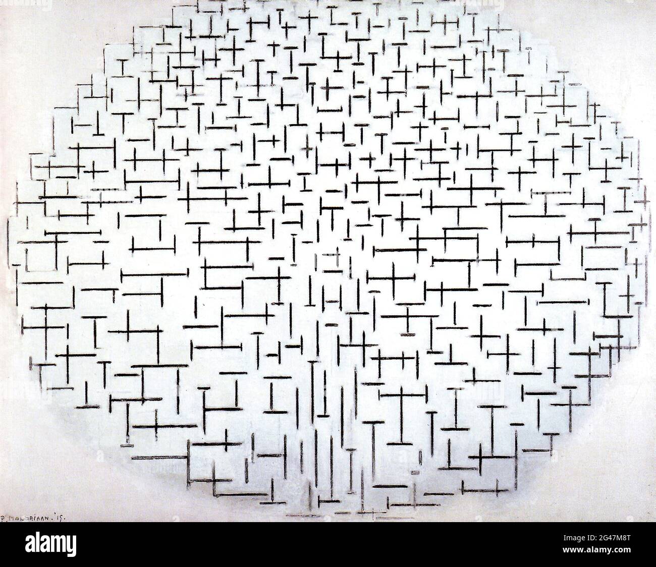 Piet Mondrian - composition 10 en noir et blanc Banque D'Images