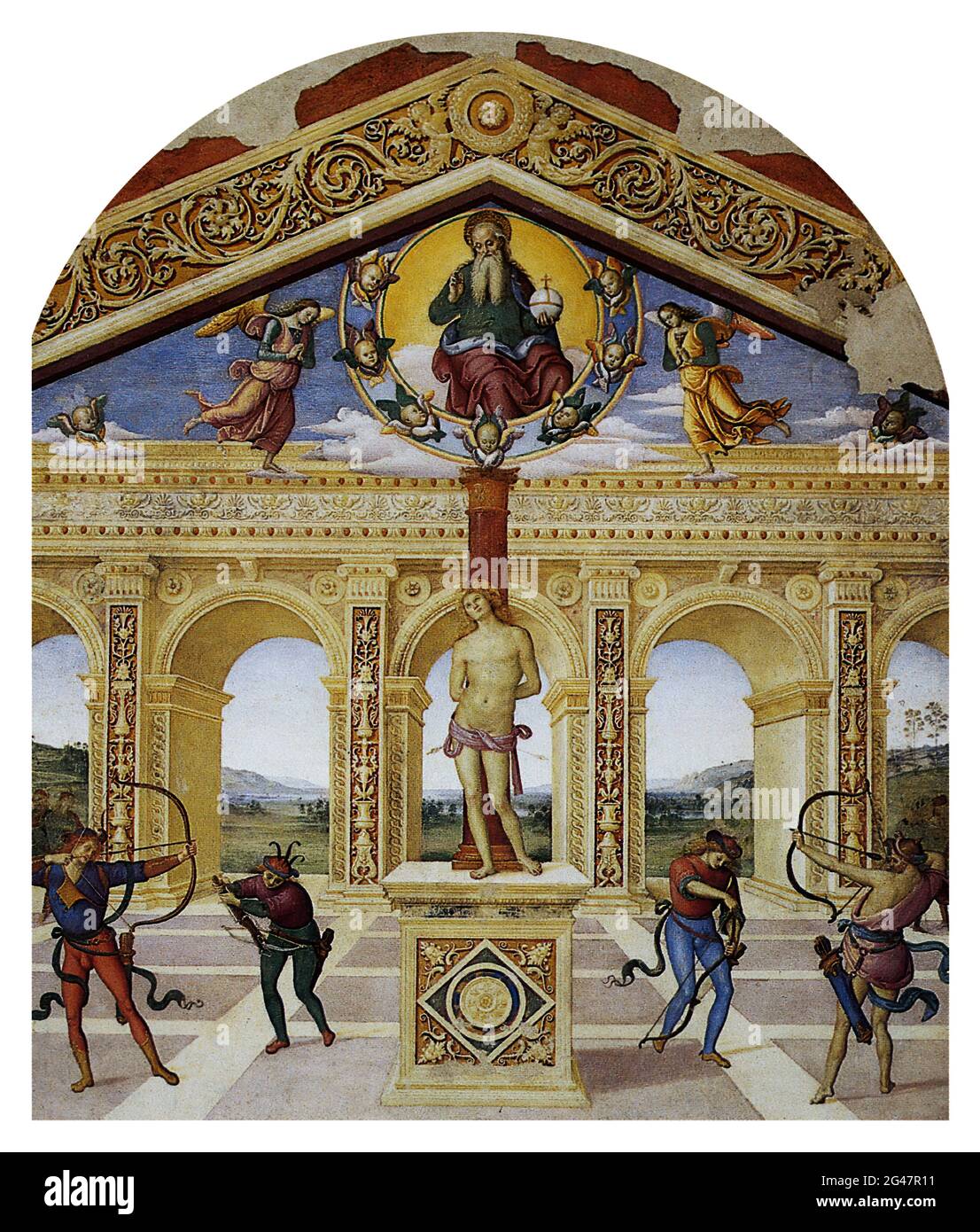 Pietro Perugino - martyre Saint Sébastien 1505 Banque D'Images