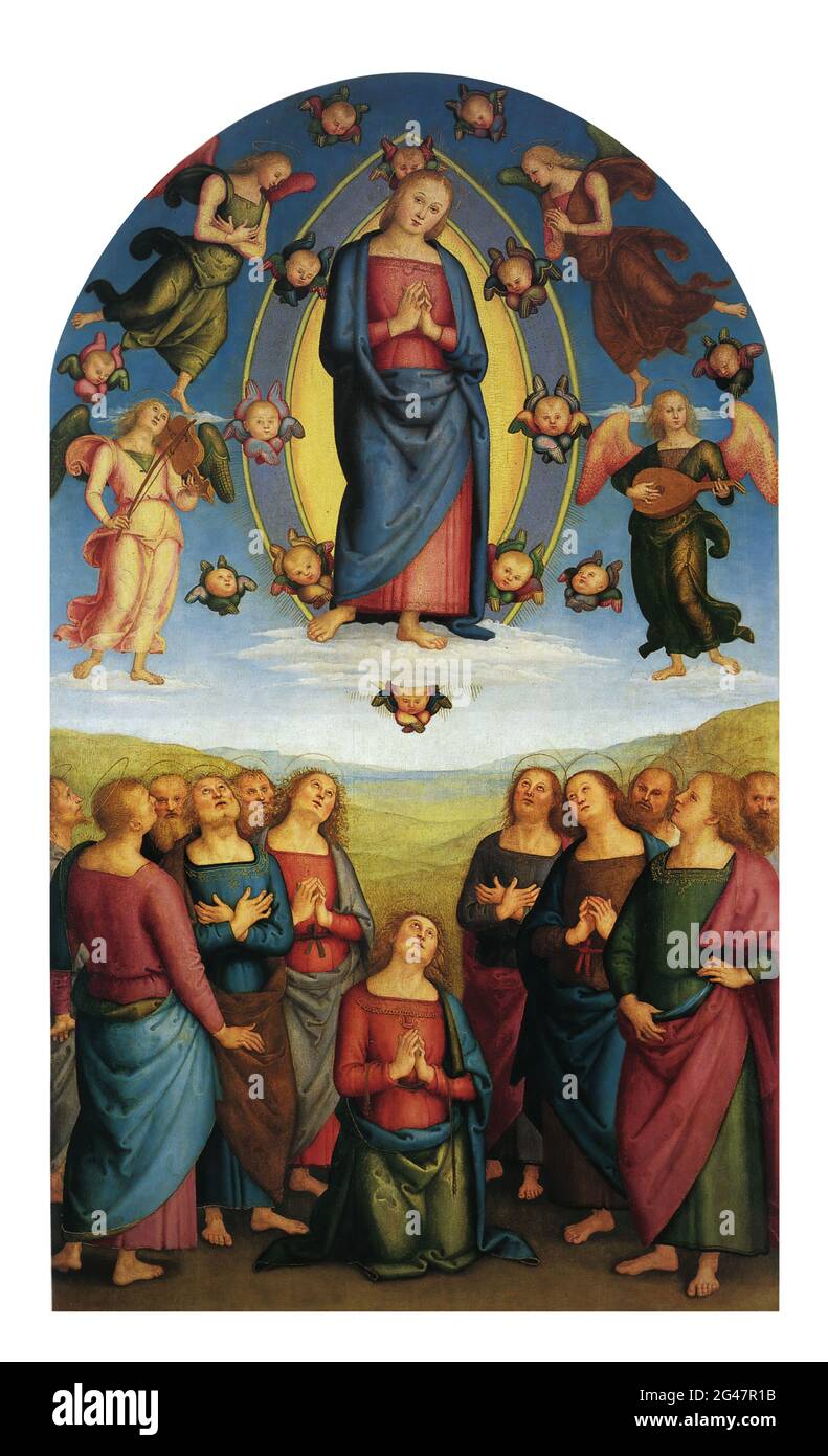Pietro Perugino - Pal DI Corciano Assomption Marie 1513 Banque D'Images