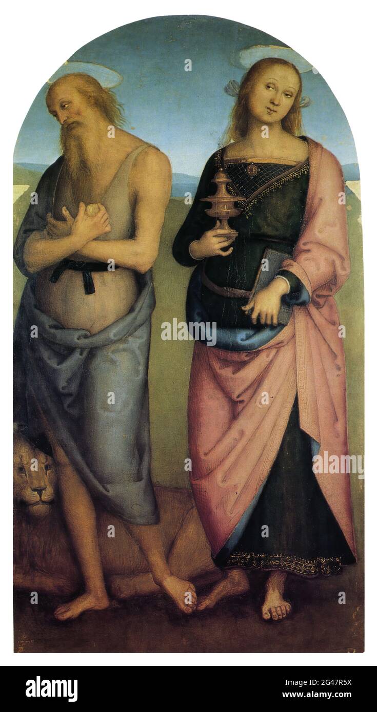 Pietro Perugino - Pal DI Sant Agostino St Jerome Sant mari Magdalenen 1523 Banque D'Images