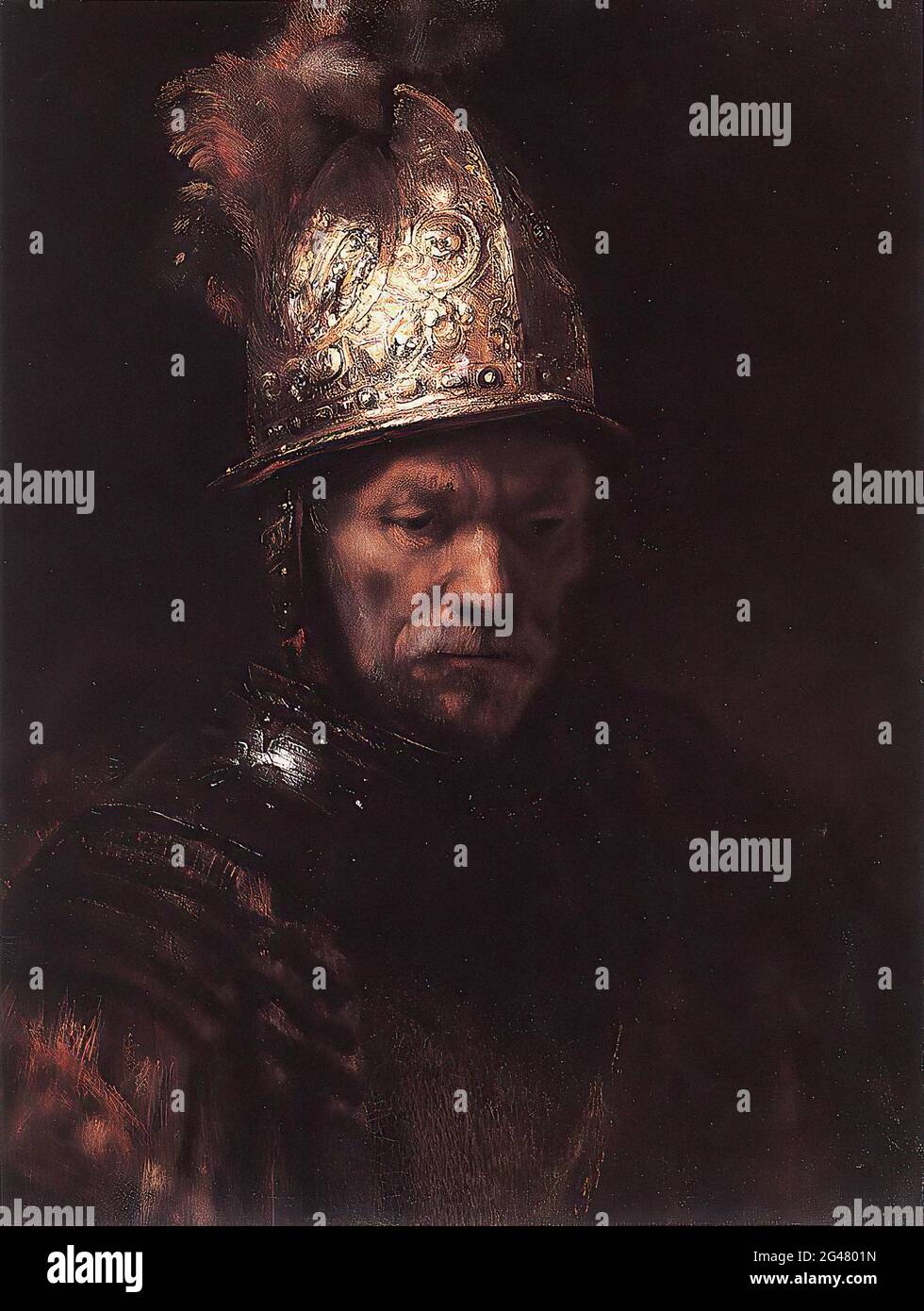 Rembrandt Harmenszoon Van Rijn - Man Golden Helmet 1669 Banque D'Images