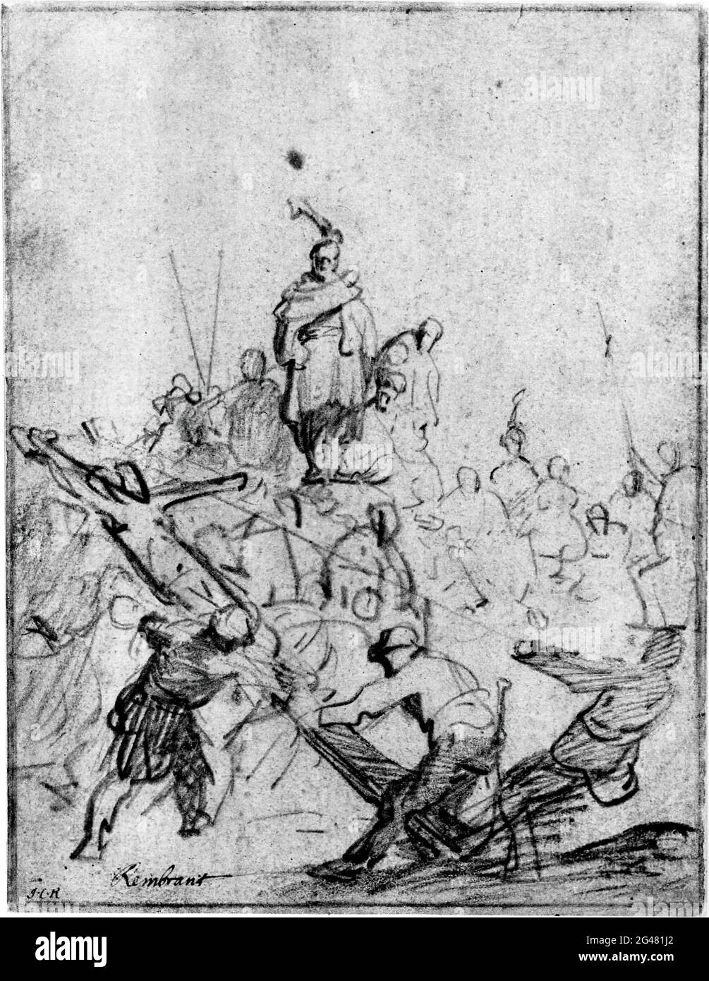 Rembrandt Harmenszoon Van Rijn - Croix levant 1629 Banque D'Images