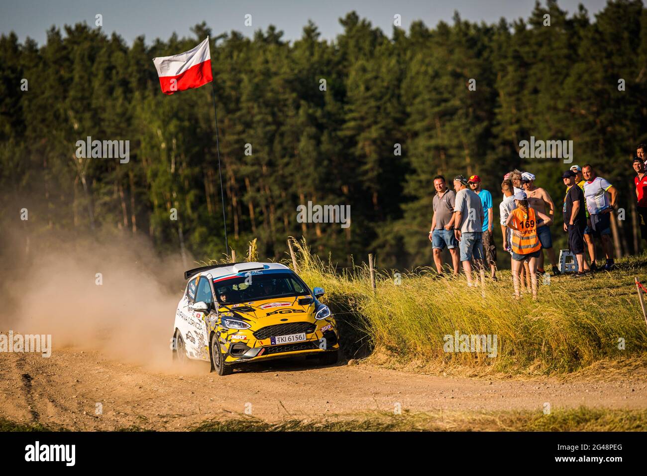 45 WIDŁAK Igor (POL), DYMURSKI Daniel (POL), KG-RT, Ford Fiesta, action pendant le rallye CER 2021 de la FIA Pologne, 1er tour du championnat européen de rallye 2021 de la FIA, du 18 au 20 juin 2021 à Mikolajki, Pologne - photo Bastien Roux / DPPI Banque D'Images