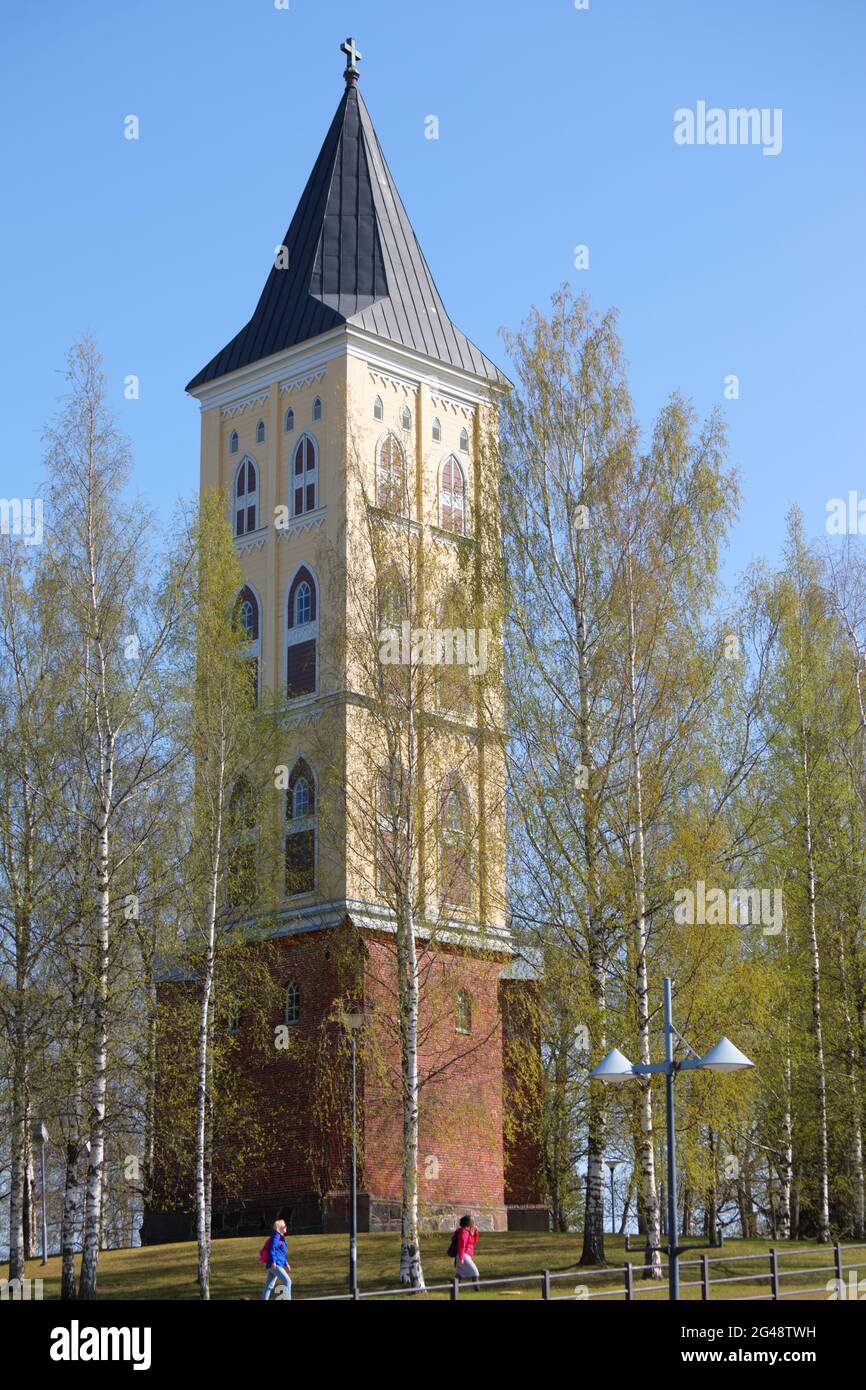 Beffroi de l'église Sainte-Marie à Lappeenranta, Finlande Banque D'Images
