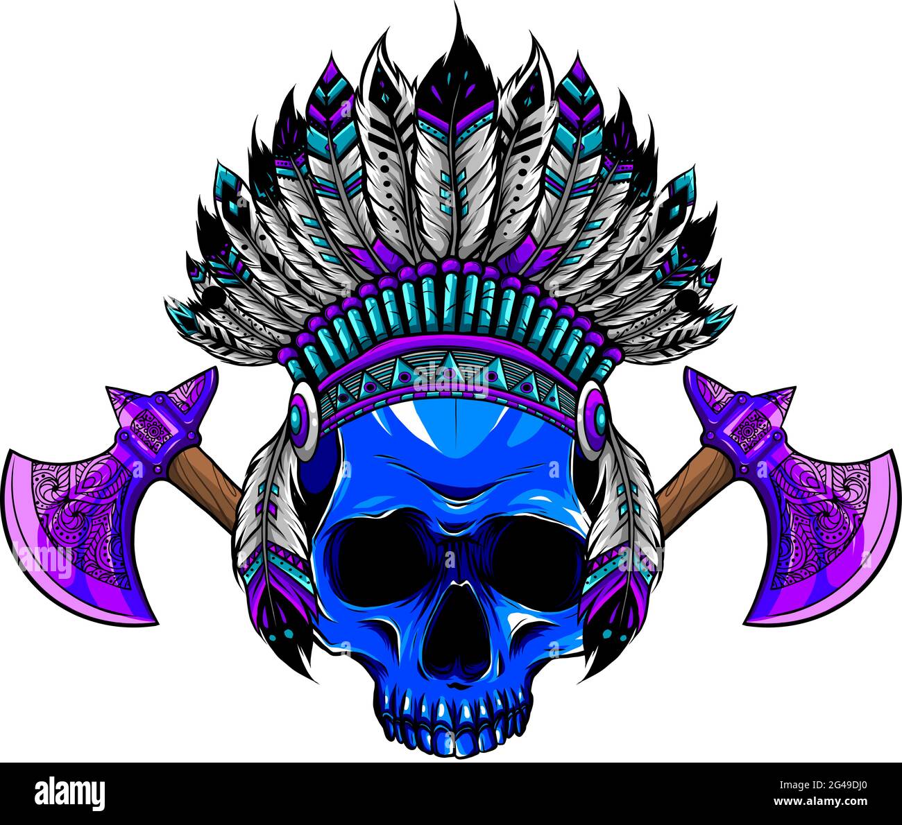 Illustration vectorielle du crâne indien et du tomahawk Illustration de Vecteur Illustration vectorielle du crâne indien et du tomahawk Illustration de Vecteur