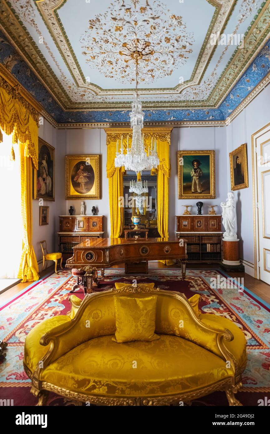 Angleterre, Île de Wight, East Cowes, Osborne House, l'ancienne résidence de la reine Victoria et du prince Albert, The Drawing Room Banque D'Images