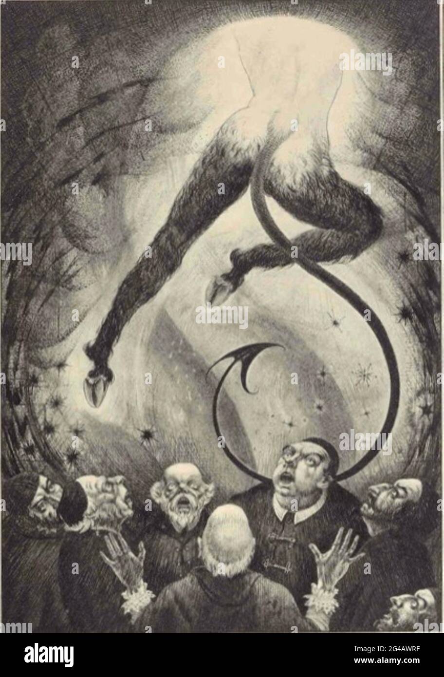 Henry Weston Keen - sa Sainteté qui sombre à travers le plafond de pierre - 1924 - Twilight of the Gods Illustration. Banque D'Images