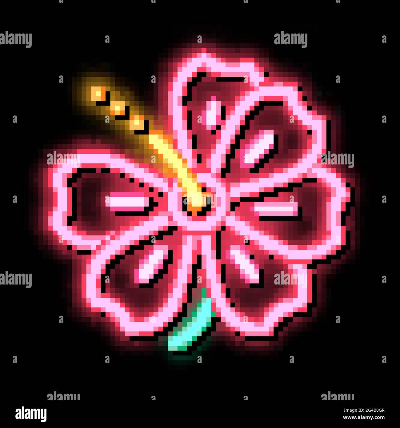 illustration de l'icône de lueur de la fleur hibiscus Illustration de Vecteur