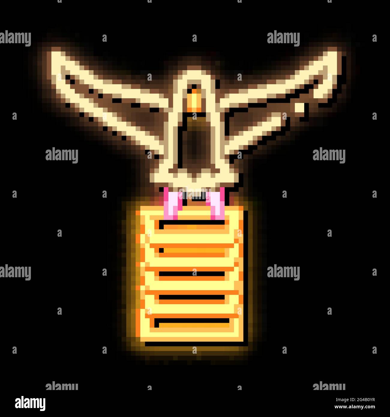illustration de l'icône de la statue d'oiseau ailé au néon Illustration de Vecteur