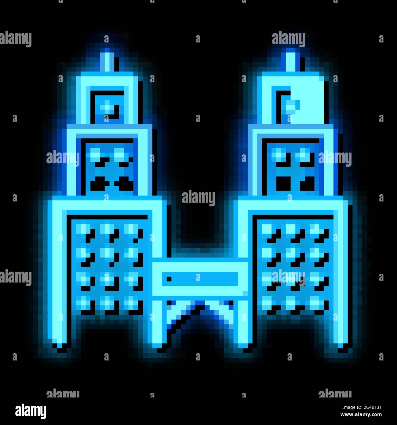 illustration de l'icône de l'éclairage au néon des tours petronas Illustration de Vecteur