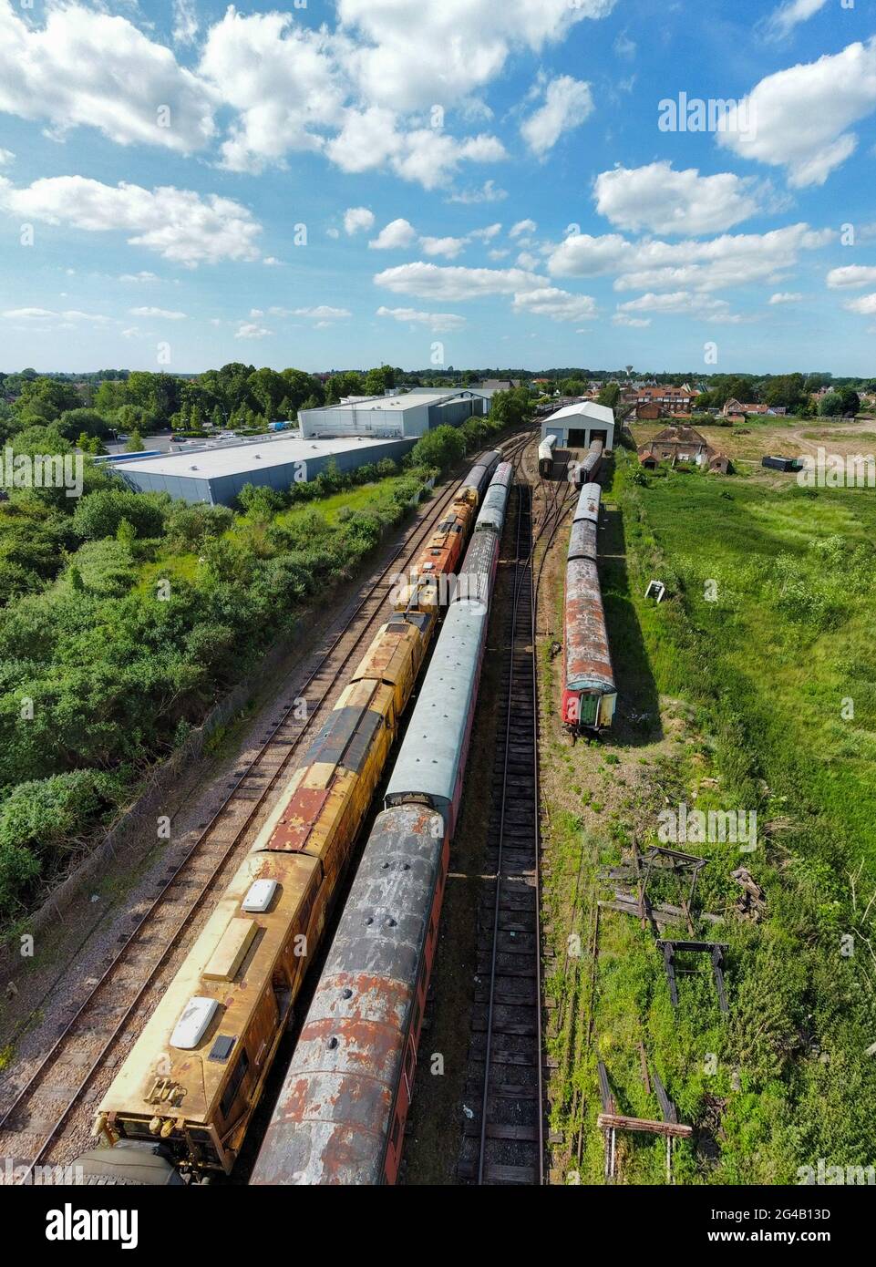 Des trains abandonnés Banque D'Images