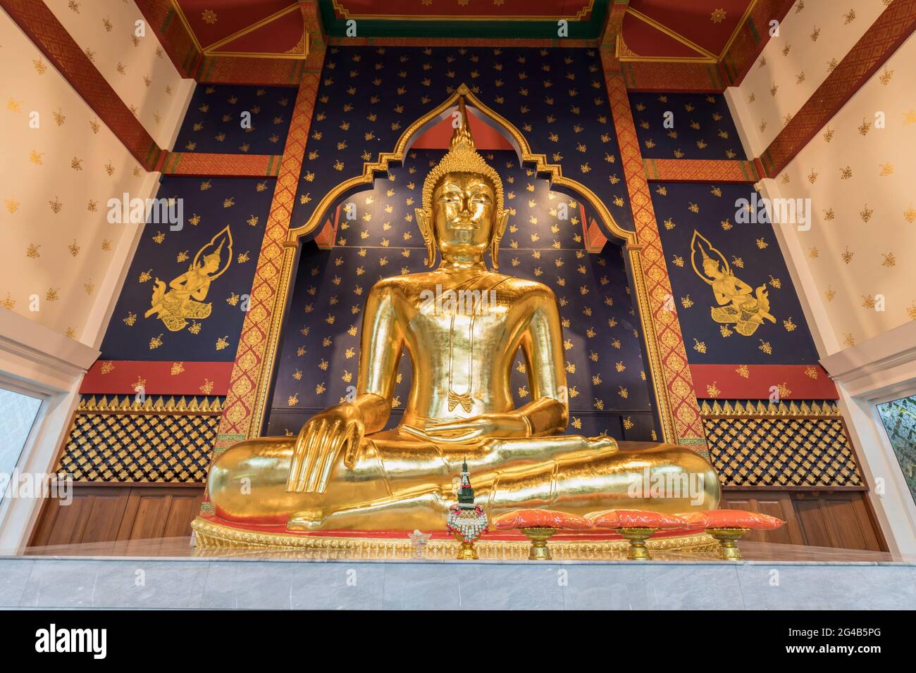 bouddha d'or à Wat Saket, montagne d'or, Temple de Srakesa, Bangkok, Thaïlande Banque D'Images
