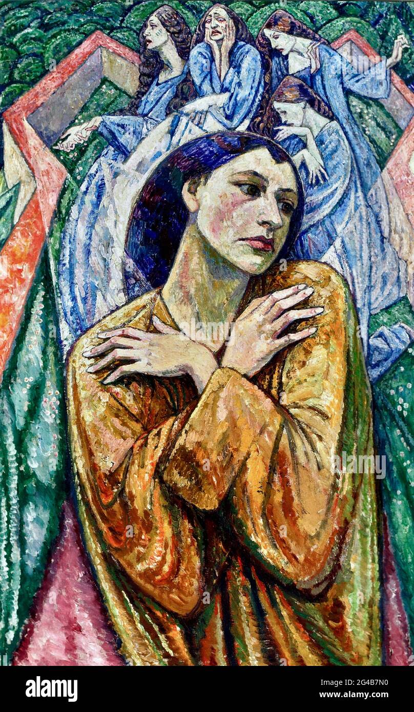 Heinrich Vogeler, œuvre intitulée Die Leiden der Frau im Kriege - Trauernde Frauen - les souffrances des femmes en guerre - Mourning Women. Banque D'Images