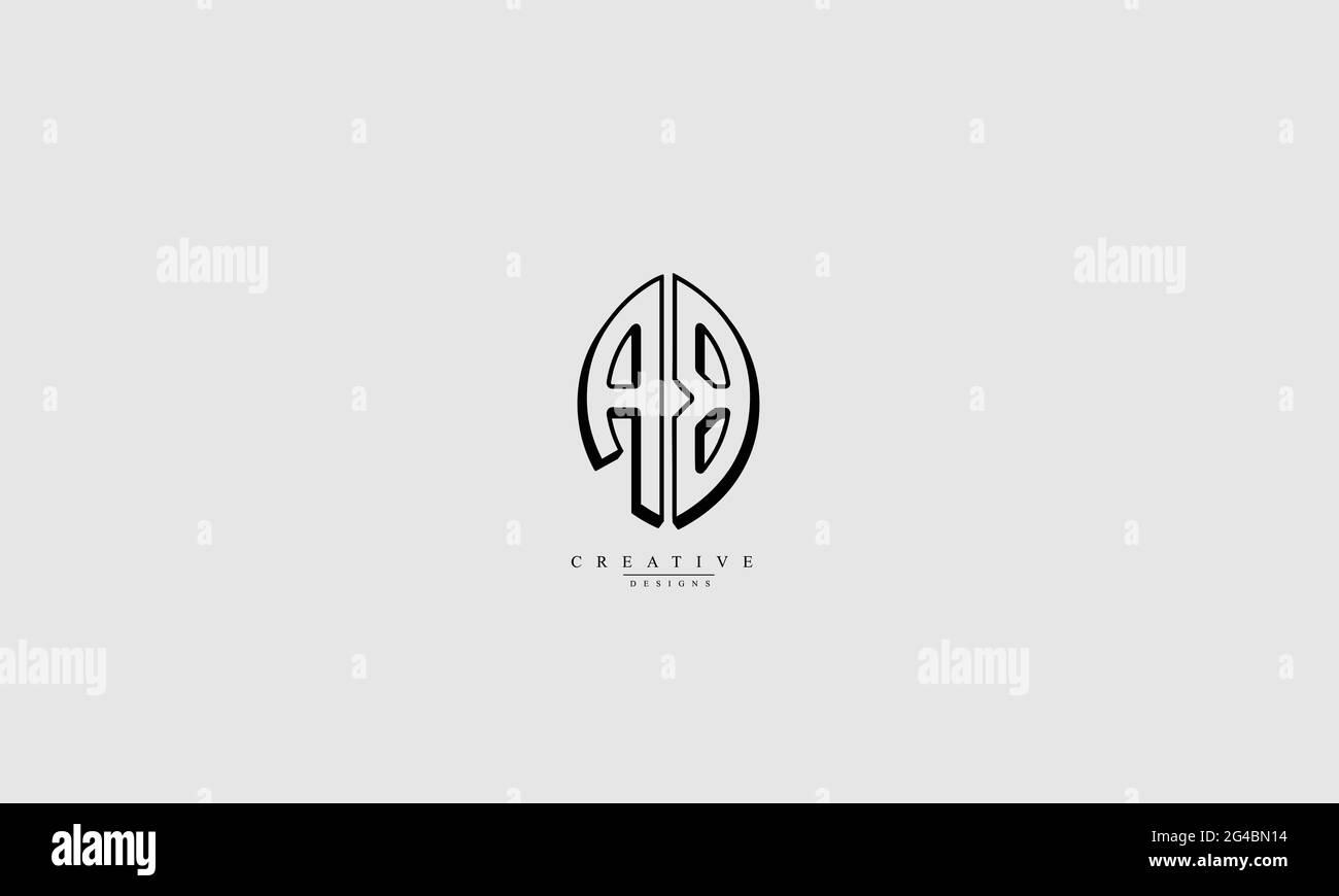 AB BA A B résumé logo vecteur modèle monogramme Illustration de Vecteur