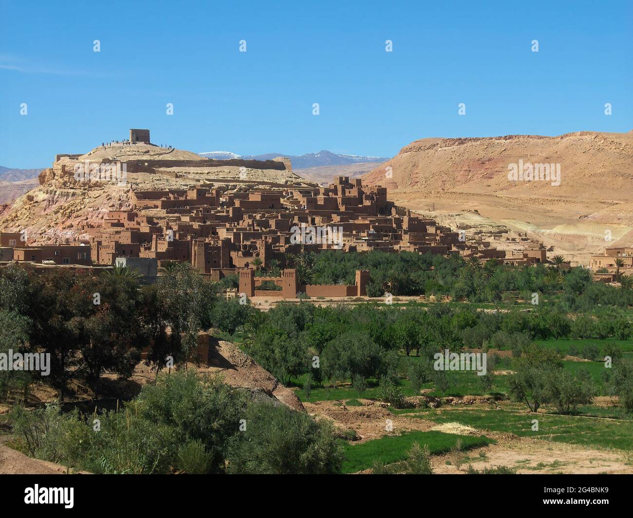 Vue sur la casbah d'ait Ben Haddou, dans la province de Ouarzazate, Maroc Banque D'Images