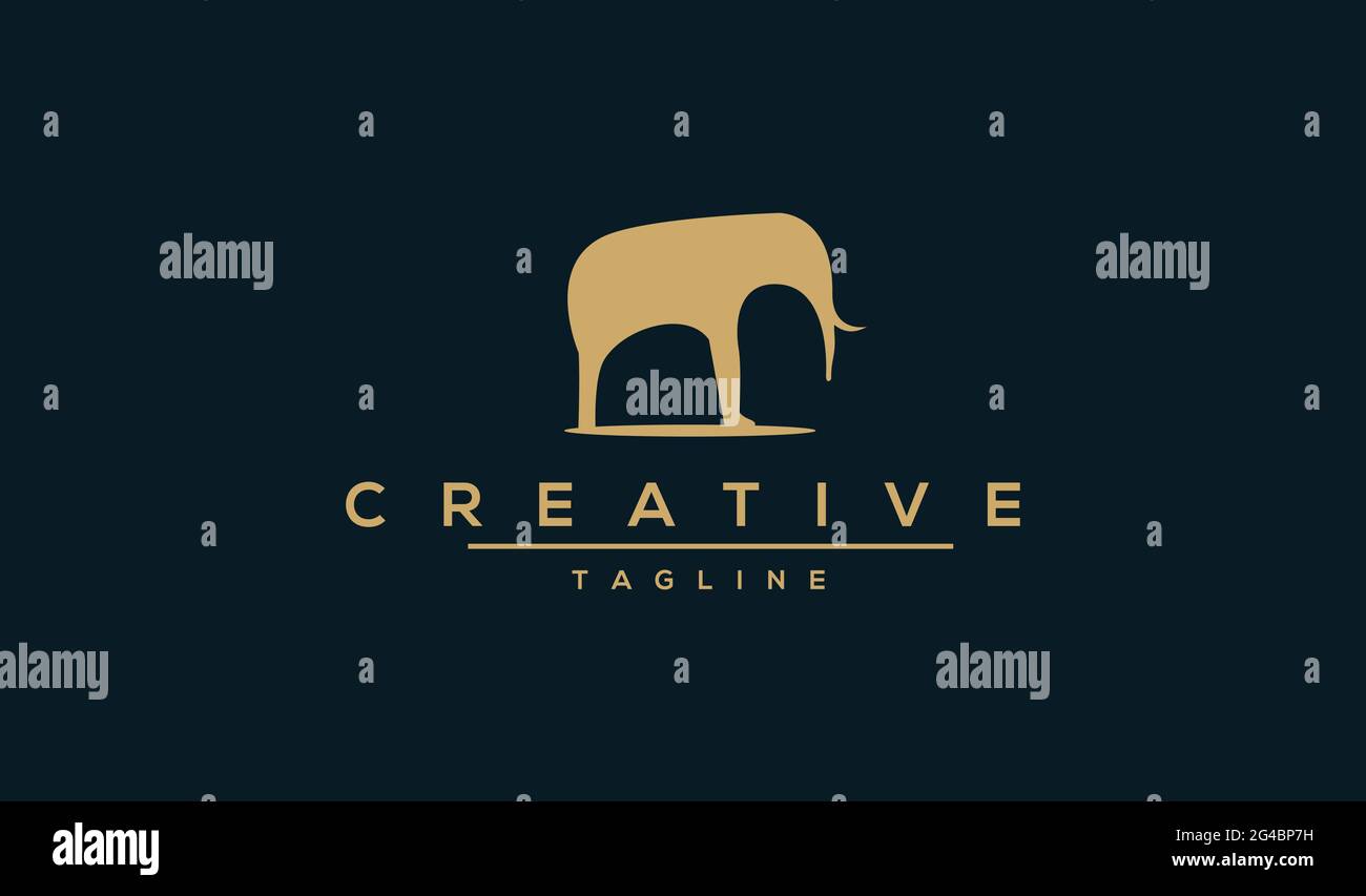 Illustration vectorielle simple de l'éléphant minimal, vecteur, logo. Illustration de Vecteur
