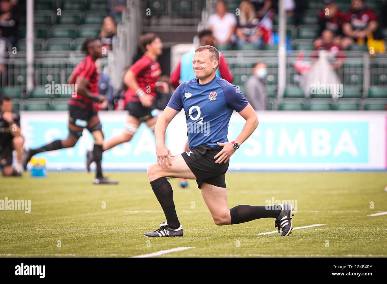 LONDRES, ROYAUME-UNI. 20 JUIN Adjointe Matt Carley lors du match de championnat Greene King IPA entre Saracens et Ealing Trailfinders à Allianz Park, Londres, le dimanche 20 juin 2021. (Credit: Tom West | MI News) Credit: MI News & Sport /Alay Live News Banque D'Images