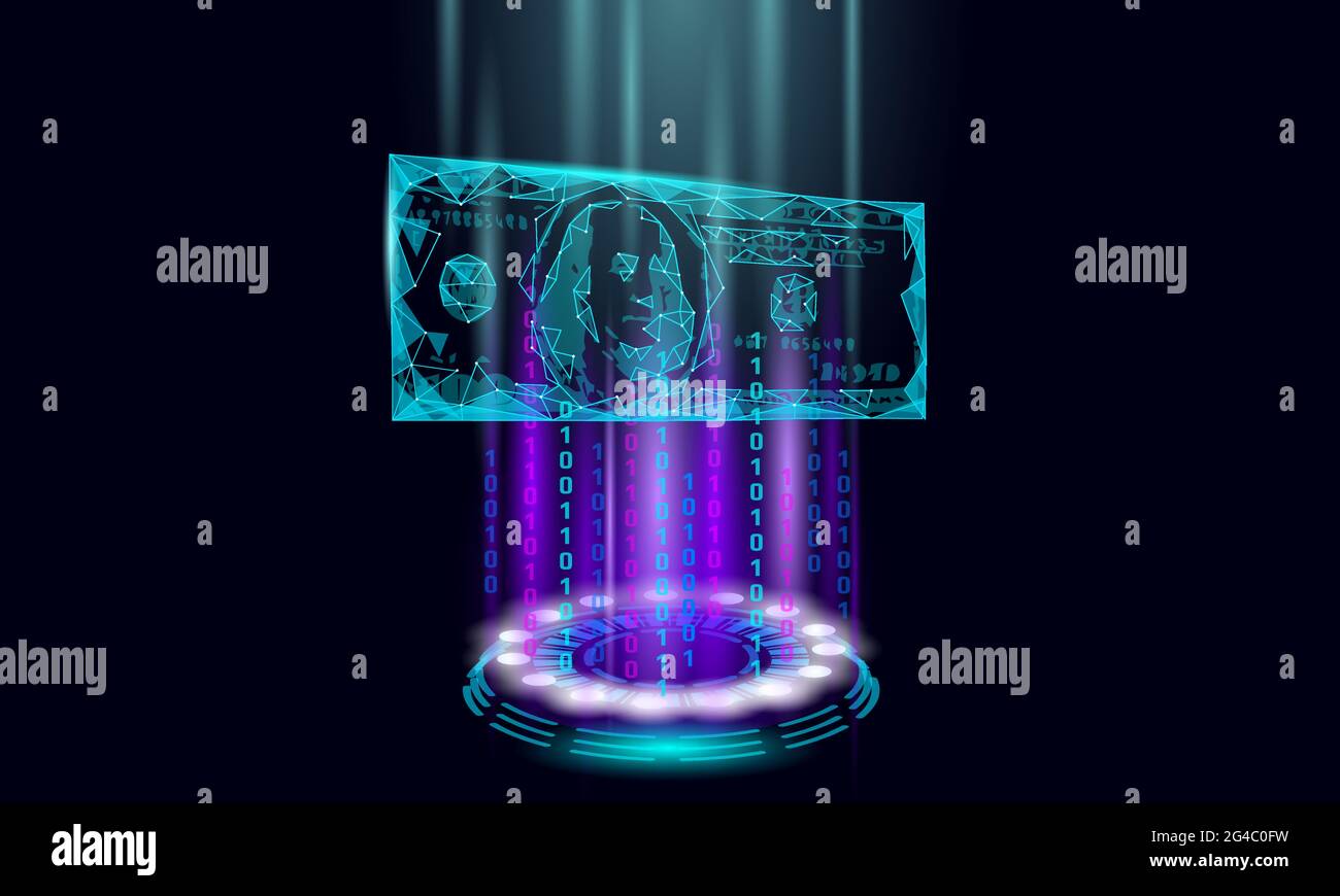 Le projet de loi numérique 3D web voyage concept. Point polygonal en ligne Paiement en ligne de billets. La technologie électronique bannière budget financier Illustration de Vecteur