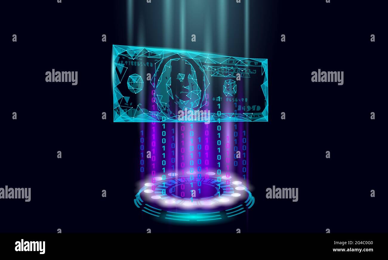 Le projet de loi numérique 3D web voyage concept. Point polygonal en ligne Paiement en ligne de billets. La technologie électronique bannière budget financier Illustration de Vecteur