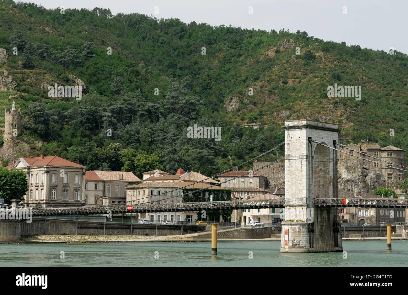 Vue latérale de la porte Marc Seguin, Tain l'Hermitage-Tournon, Drôme-Ardèche, Vallée du Rhône, AURA, France Banque D'Images