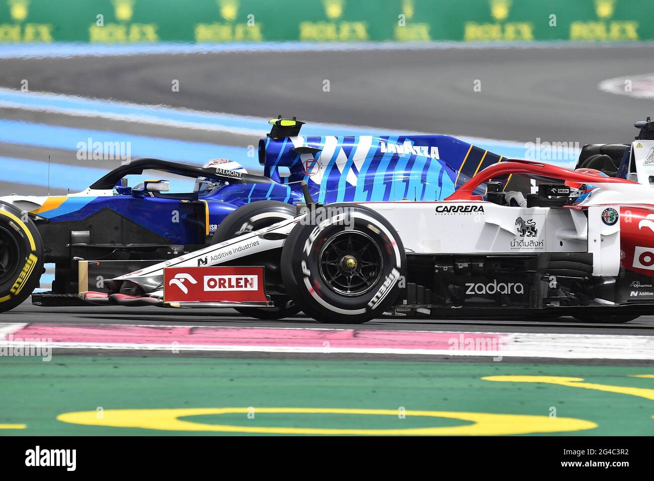 20.06.2021, circuit Paul Ricard, le Castellet, FORMULE 1 EMIRATES GRAND PRIX DE FRANCE 2021, sur la photo Nicholas Latifi (CAN # 6), Williams Racing, Kimi Raikkonen (fin # 7), Alfa Romeo Racing ORLEN Banque D'Images