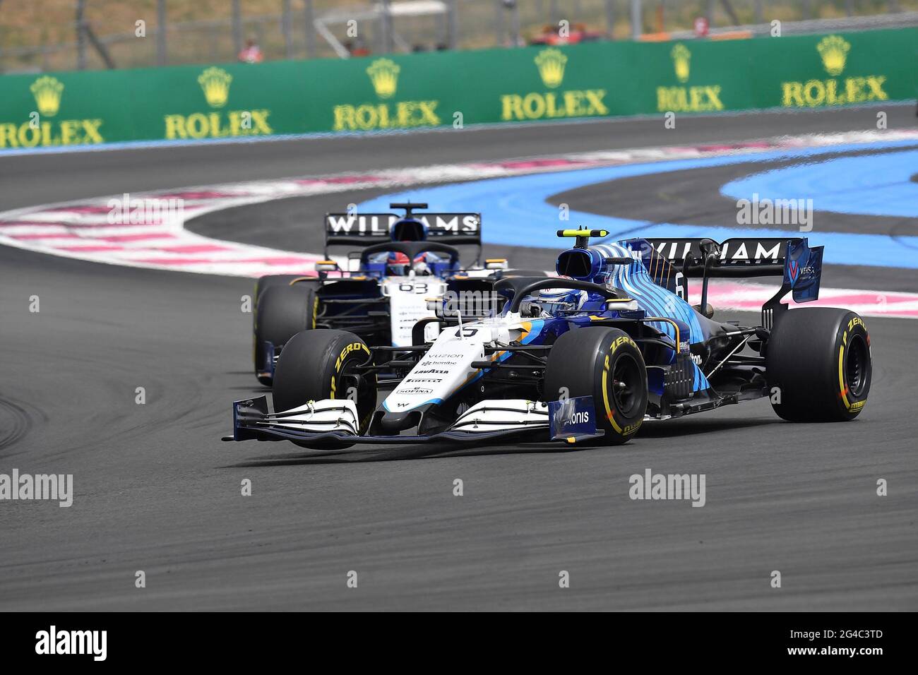 20.06.2021, circuit Paul Ricard, le Castellet, FORMULE 1 EMIRATES GRAND PRIX DE FRANCE 2021, sur la photo Nicholas Latifi (CAN # 6), Williams Racing, George Russel (GBR # 63), Williams Racing Banque D'Images
