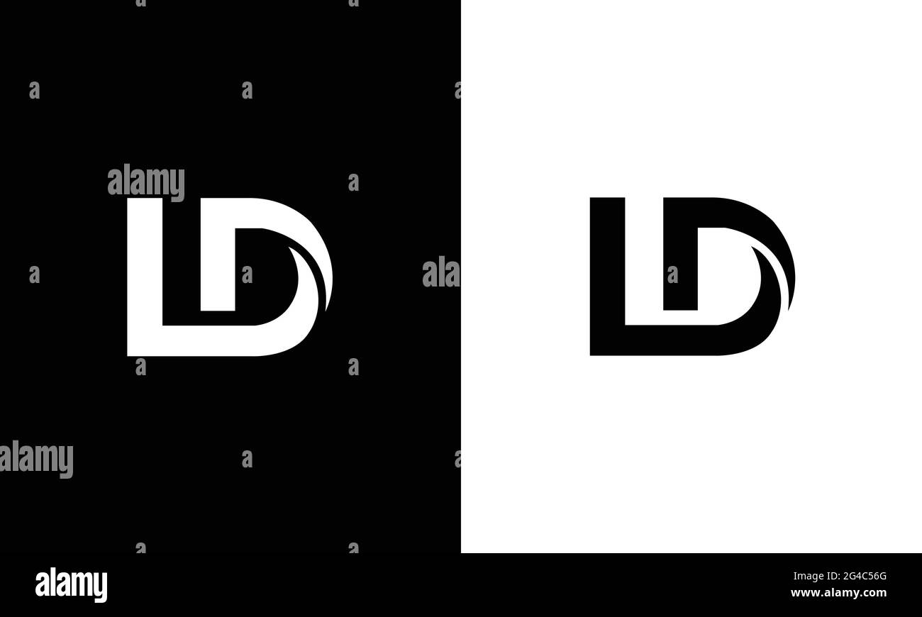 Monogramme du logo vectoriel abstrait LD Illustration de Vecteur