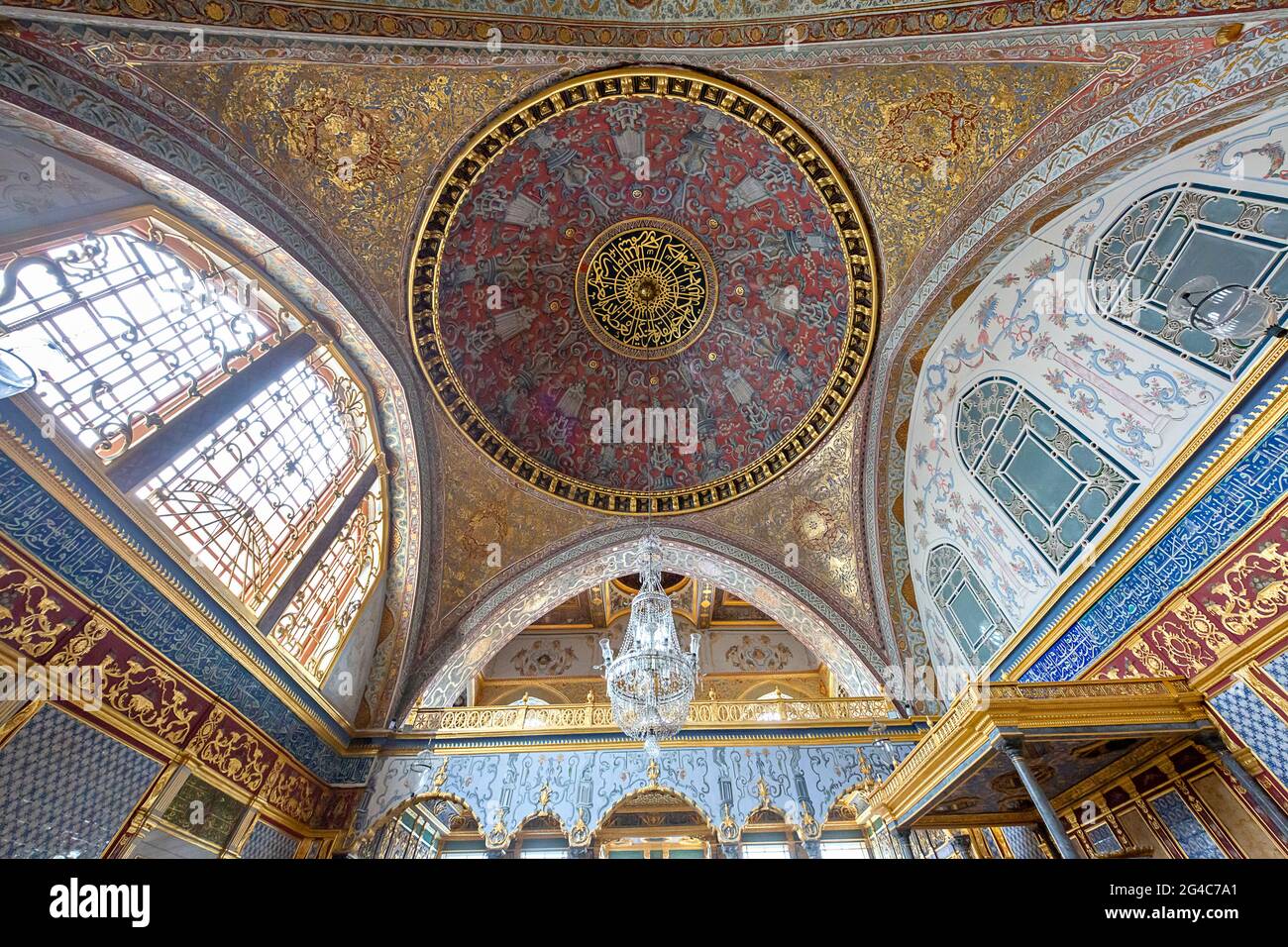 Dôme de la salle impériale dans la section de Harem du Palais de Topkapi, à Istanbul, Turquie Banque D'Images