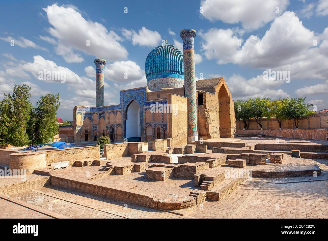 Mausolée de Tamerlane à Samarkand, Ouzbékistan. Tamerlane est également connu sous le nom de Gur Amir Banque D'Images