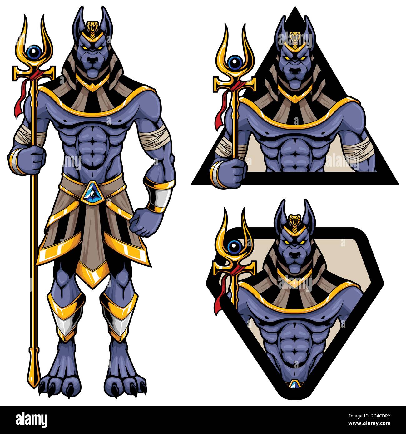 Anubis God Mascot Illustration de Vecteur