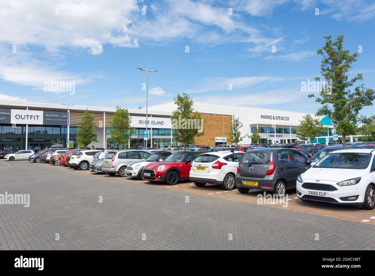 Magasins de détail, Banbury Gateway Shopping Park, Acorn Way, Banbury, Oxfordshire, Angleterre, Royaume-Uni Banque D'Images