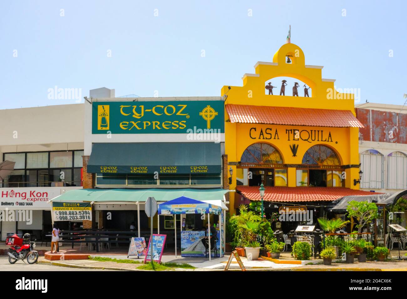 Entreprises dans la zone hôtelière de Cancun, Cancun Mexique Banque D'Images