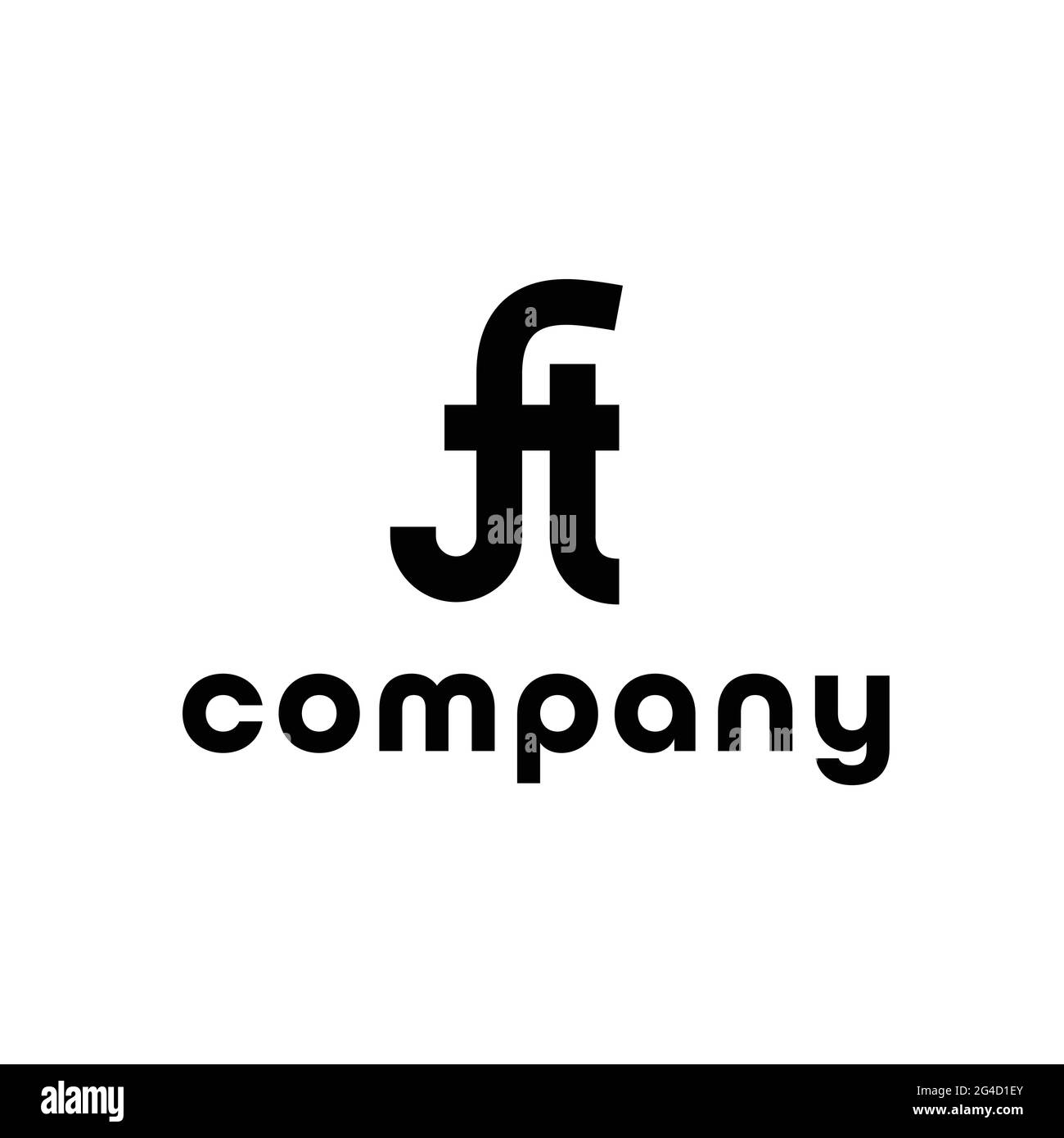 Initiales la combinaison des lettres « F » et « t » est un logo moderne pour la société Illustration de Vecteur
