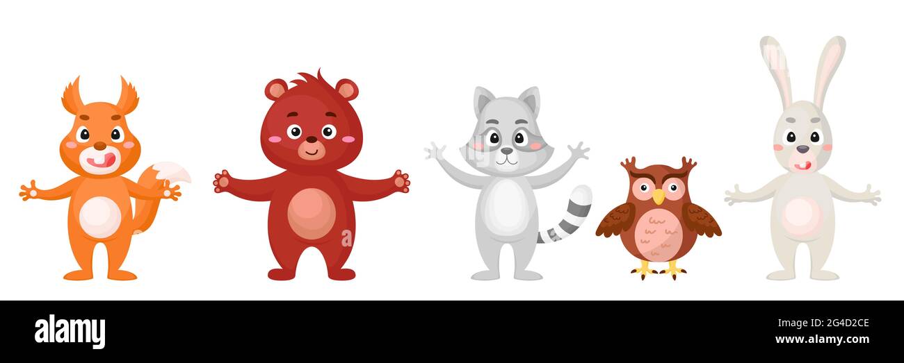 Ensemble D Animaux Des Bois Dans Le Style De Dessin Anime Personnages Animaux Mignons Pour Les Cartes D Enfants Douche De Bebe Invitation D Anniversaire Interieur De Maison Chi Aux Couleurs Vives Image Vectorielle Stock Ensemble D Animaux Des Bois Dans Le Style De Dessin Anime Personnages Animaux Mignons Pour Les Cartes D Enfants Douche De Bebe Invitation D Anniversaire Interieur De Maison Chi Aux Couleurs Vives Image Vectorielle Stock