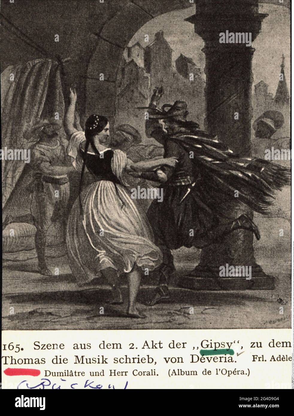 Danse, ballet, 'la gitan', d'Ambroise Thomas, conception de production, 2e acte, avec Adele Dumilatre, LE DROIT D'AUTEUR DE L'ARTISTE NE DOIT PAS ÊTRE AUTORISÉ Banque D'Images