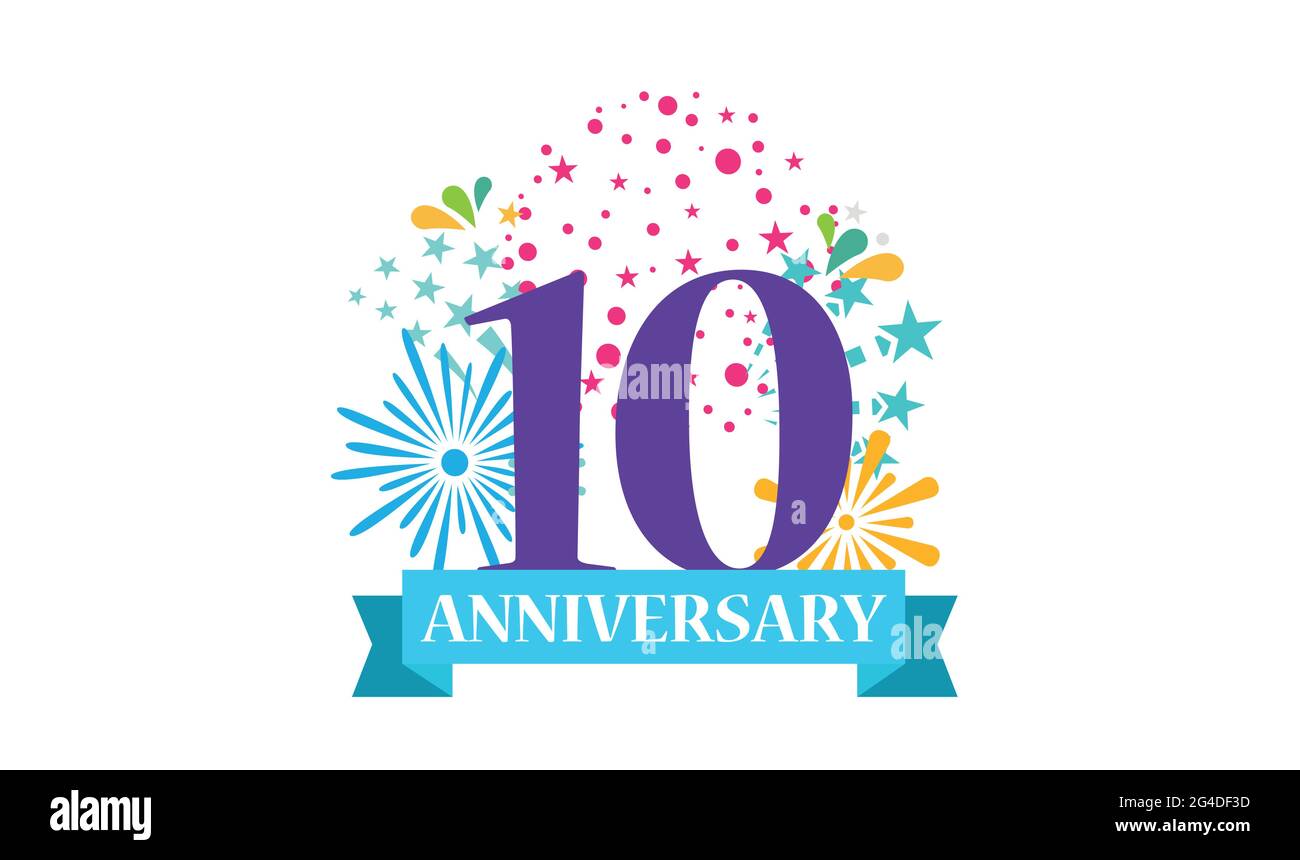Modèle du 10 e anniversaire pour le design de la bannière. Concept de mariage. Vecteur de brut Illustration de Vecteur