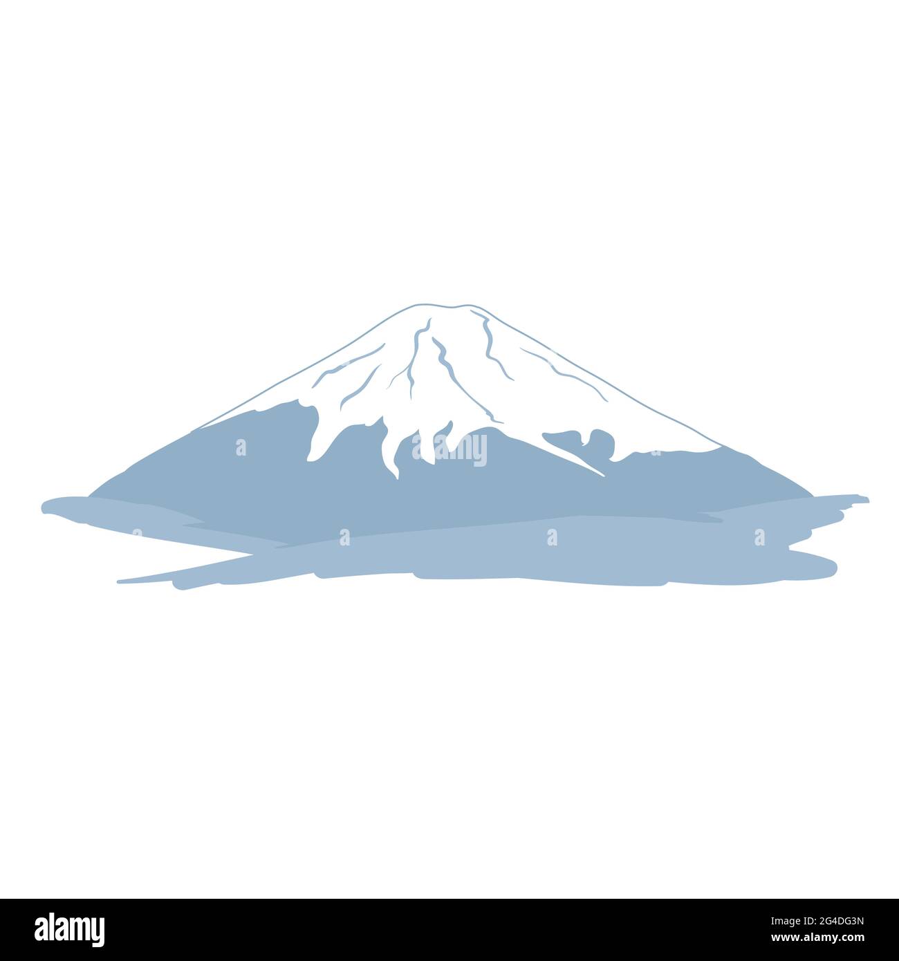 Montagne bleue isolée avec pic de neige.Mont Fuji.Japon.Illustration vectorielle stock. Illustration de Vecteur